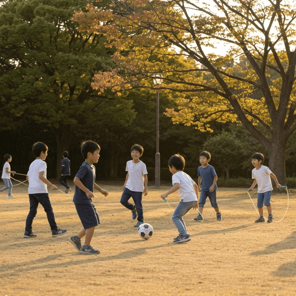 チームメイトと笑顔でスポーツを楽しむ子どもたち