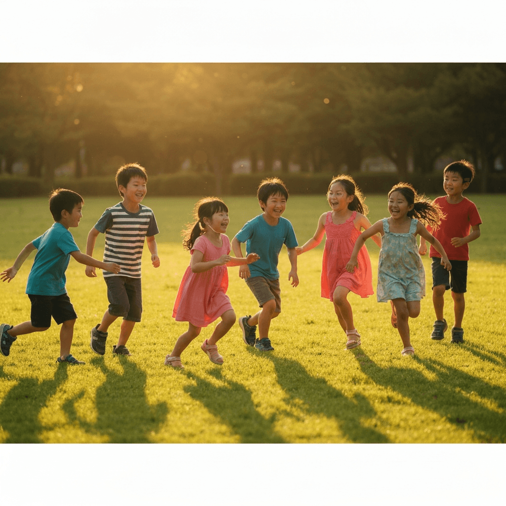運動する子どもたち